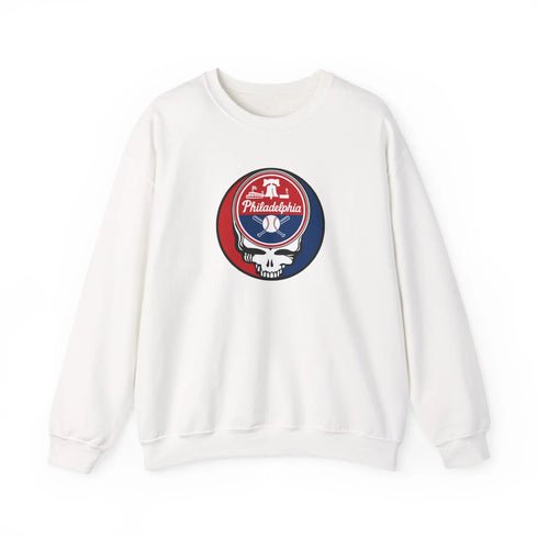 Grateful Dead - Philadelphia Phillies Grateful Dead Stealie Crewneck Sweatshirt - MLB - StealieShop